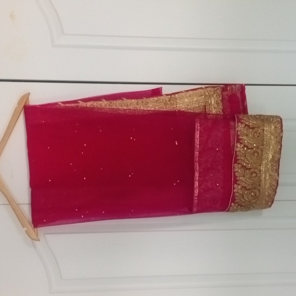 Blue and Pink Net Lehenga Choli Size 42 - Picture 4 of 5